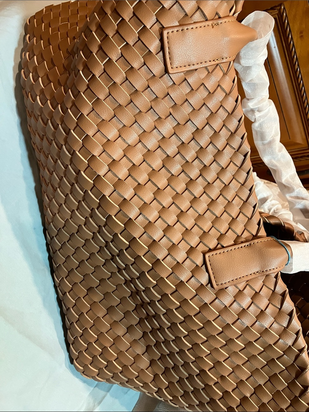 Tiffany & Fred Woven Tote with Tan Leather Pouch - Picture 16 of 16